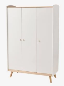 Armoire 3 Portes LIGNE CONFETTI Blanc/bois - Vertbaudet