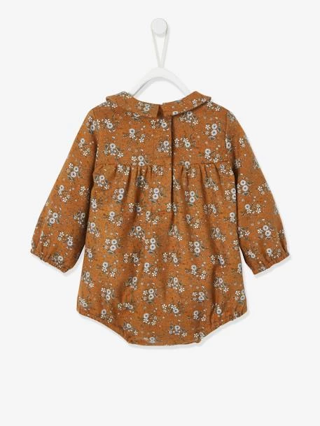 Barboteuse Fleurie Bébé Manches Longues Caramel Imprimé - Vertbaudet – Image 3