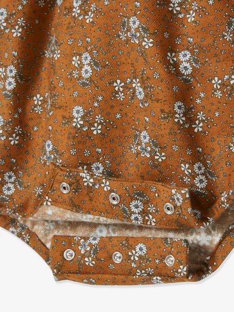 Barboteuse Fleurie Bébé Manches Longues Caramel Imprimé - Vertbaudet – Image 5