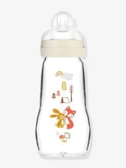 Biberon Verre 260 Ml MAM Feel Good Débit 2 Beige - Mam