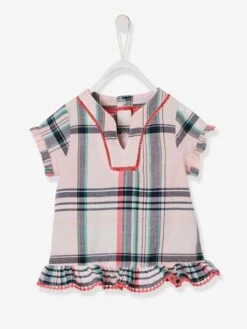 Blouse à Carreaux Bébé Fille Rose - Vertbaudet