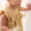 Blouse Bébé à Volants Jaune Pâle - Vertbaudet