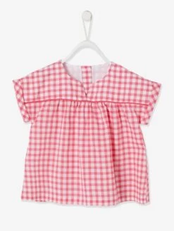 Blouse Bébé Fille Imprimée Carreaux Rose - Vertbaudet