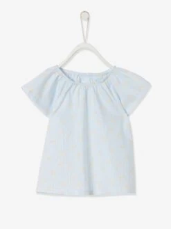 Blouse Bébé Fille Rayures Et Flamants Roses Blanc - Vertbaudet