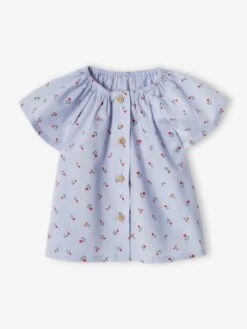Blouse Bébé Manches Papillon Bleu Pâle - Vertbaudet
