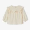 Blouse Brodée Bébé à Volant écru - Vertbaudet