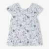 Blouse Fleurie Bébé Décolleté Dos De Cérémonie Blanc Imprimé - Vertbaudet