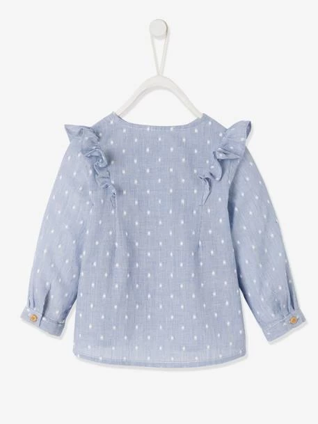 Blouse Volantée Bébé Fille Indigo Rayé - Vertbaudet – Image 2