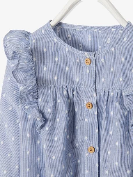 Blouse Volantée Bébé Fille Indigo Rayé - Vertbaudet – Image 3