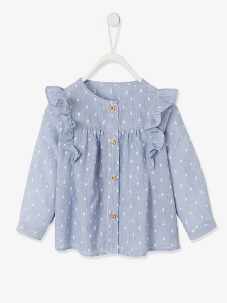 Blouse Volantée Bébé Fille Indigo Rayé - Vertbaudet – Image 4