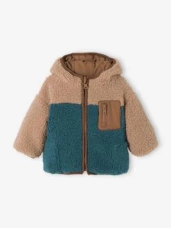 Blouson Réversible Bébé Avec Capuche Beige - Vertbaudet