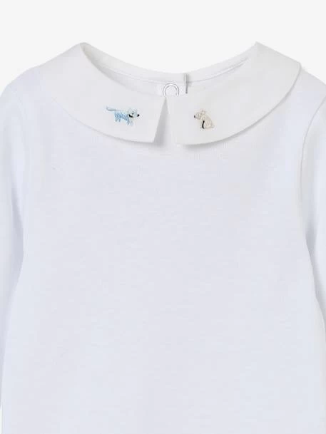 Body Bébé Col Brodé CYRILLUS Coton Bio Blanc - Cyrillus – Image 3