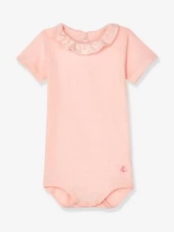 Body Manches Courtes Bébé à Collerette En Coton PETIT BATEAU Rose Pale - Petit Bateau