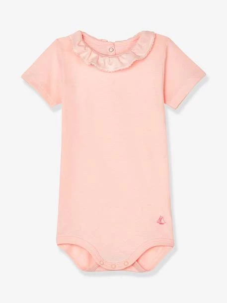 Body Manches Courtes Bébé à Collerette En Coton PETIT BATEAU Rose Pale - Petit Bateau