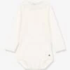 Body Manches Longues à Collerette En Coton Bio PETIT BATEAU écru - Petit Bateau