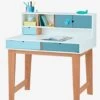 Bureau Enfant LIGNE OSLO Blanc/bleu/bois - Vertbaudet