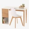 Bureau Ligne CHEVRONS Blanc/bois - Vertbaudet