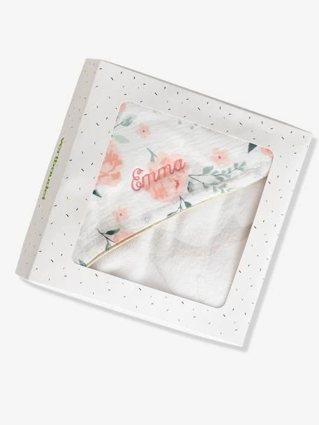 Cape De Bain Personnalisable Gaze De Coton EAU DE ROSE écru / Rose - Vertbaudet – Image 4