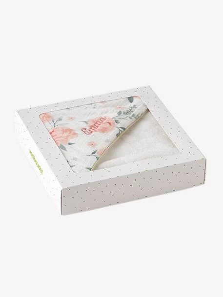 Cape De Bain Personnalisable Gaze De Coton EAU DE ROSE écru / Rose - Vertbaudet – Image 5