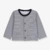 Cardigan Bébé Rayé Milleraies En Jersey épais - PETIT BATEAU Marine - Petit Bateau