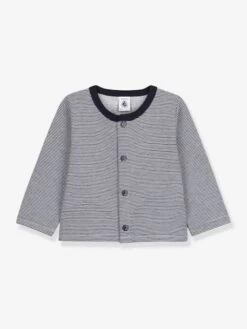 Cardigan Bébé Rayé Milleraies En Jersey épais - PETIT BATEAU Marine - Petit Bateau