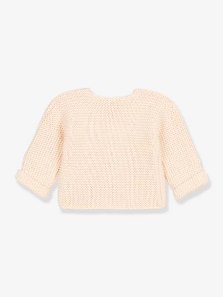 Cardigan Bébé Tricot Point Mousse En Coton Bio PETIT BATEAU Rose - Petit Bateau – Image 2