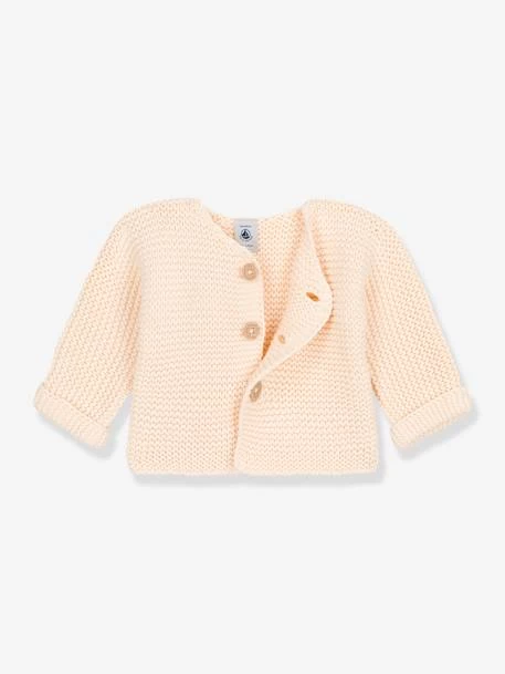 Cardigan Bébé Tricot Point Mousse En Coton Bio PETIT BATEAU Rose - Petit Bateau – Image 4