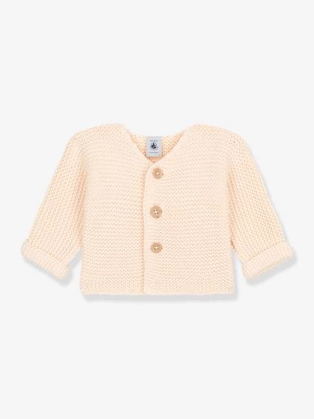 Cardigan Bébé Tricot Point Mousse En Coton Bio PETIT BATEAU Rose - Petit Bateau
