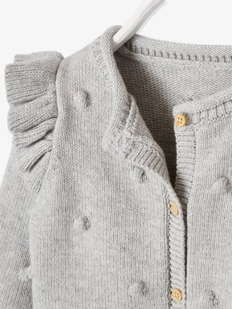 Cardigan Maille En Relief Bébé Gris Clair Chiné - Vertbaudet – Image 3
