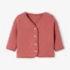 Cardigan Molleton Matelassé Bébé Bois De Rose - Vertbaudet