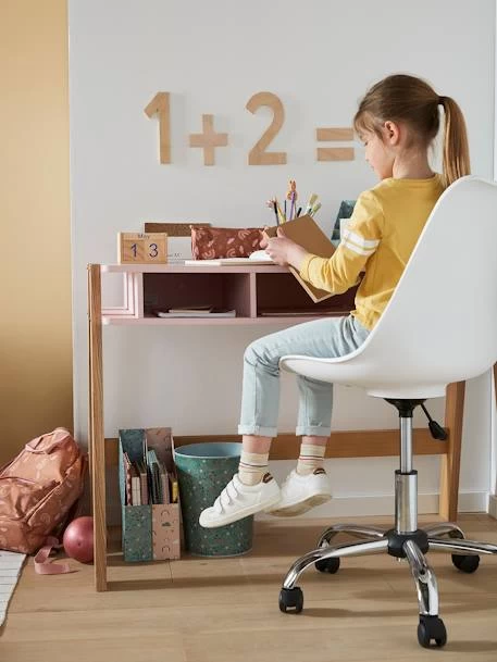 Chaise De Bureau Enfant à Roulettes Rose - Vertbaudet – Image 4