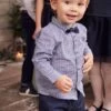 Chemise à Carreaux Bébé Avec Son Noeud Papillon Carreaux Bleu Indigo - Vertbaudet