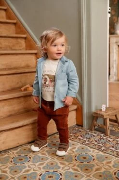 Chemise En Jean Bébé Personnalisable Garçon Denim Bleached - Vertbaudet