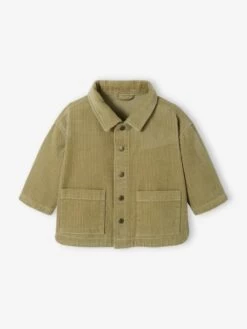 Chemise En Velours Côtelé Bébé Vert De Gris - Vertbaudet