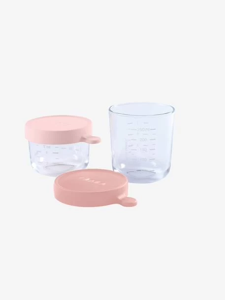 Coffret De 2 Pots De Conservation En Verre BEABA Airy Green/ Light Mist - Beaba – Image 3
