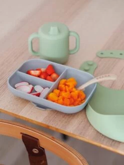 Coffret Repas Les Essentiels 4 Pièces BEABA En Silicone Vert Sauge - Beaba