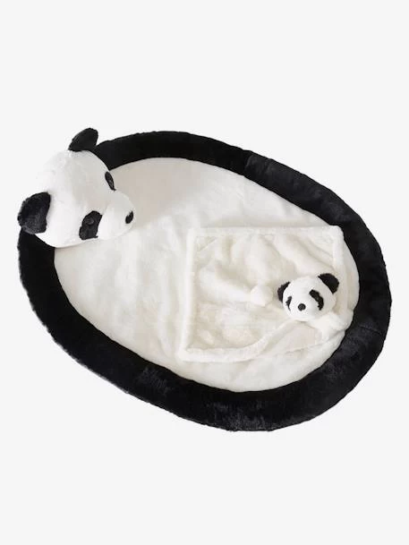 Coffret Tapis De Jeu + Doudou Panda. Noir - Vertbaudet