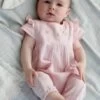 Combinaison Bébé Fille Brodée En Gaze De Coton Rose - Vertbaudet