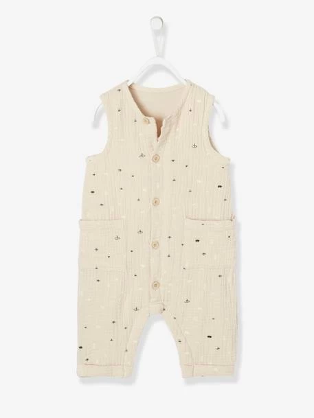 Combinaison Bébé Naissance Garçon En Gaze De Coton Brodée Beige - Vertbaudet – Image 2