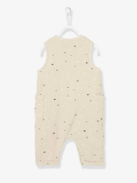 Combinaison Bébé Naissance Garçon En Gaze De Coton Brodée Beige - Vertbaudet – Image 3