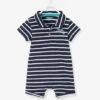 Combinaison De Plage Col Polo Bébé Garçon Bleu Marine/blanc - Vertbaudet