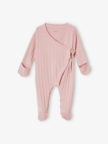 Combinaison En Maille Pointelle Bébé Et Son Bonnet Rose Poudre - Vertbaudet – Image 3