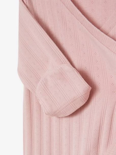 Combinaison En Maille Pointelle Bébé Et Son Bonnet Rose Poudre - Vertbaudet – Image 6