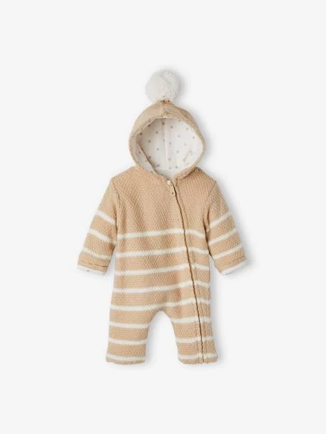 Combinaison En Tricot Bébé Naissance Doublée Beige - Vertbaudet – Image 2