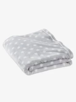 Couverture Enfant Microfibre Imprimée étoiles Marine Grisé Imprimé - Vertbaudet