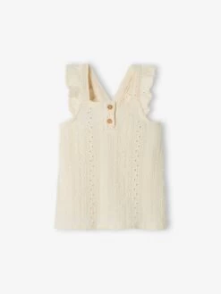 Débardeur Bébé En Jersey Brodé écru - Vertbaudet