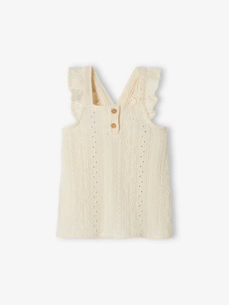 Débardeur Bébé En Jersey Brodé écru - Vertbaudet