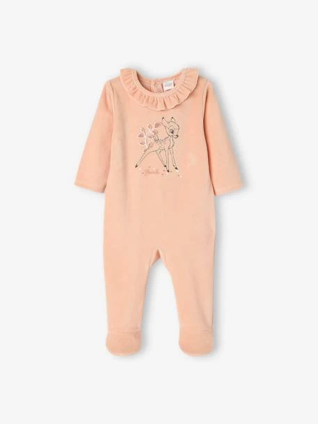 Dors-bien Bébé Fille Disney® Bambi En Velours Rose Clair Uni Avec Decor - Disney