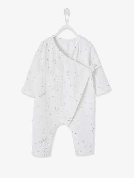 Dors-bien Cache-coeur Bébé En Gaze De Coton Ouverture Naissance Blanc Imprimé - Vertbaudet – Image 2