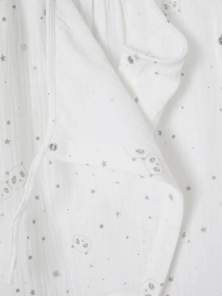 Dors-bien Cache-coeur Bébé En Gaze De Coton Ouverture Naissance Blanc Imprimé - Vertbaudet – Image 4